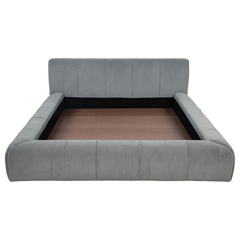 Base de cama tapizada Wilshire (gris)