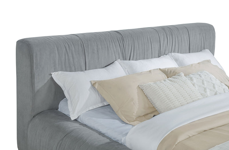 Base de cama tapizada Wilshire (gris)