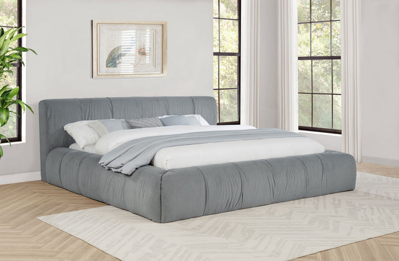 Base de cama tapizada Wilshire (gris)