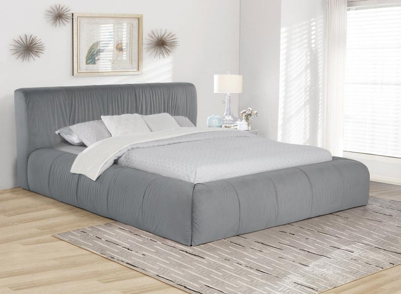Base de cama tapizada Wilshire (gris)