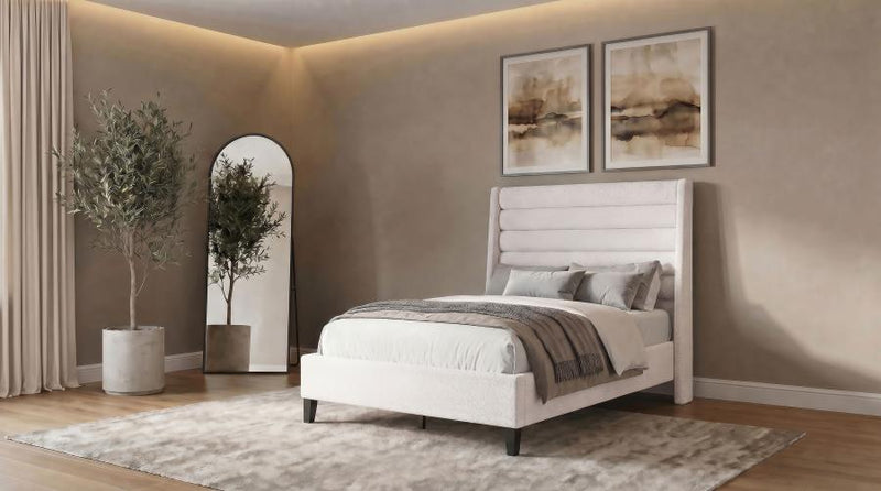 Leslie Upholstered Tufted Wingback Platform Bed