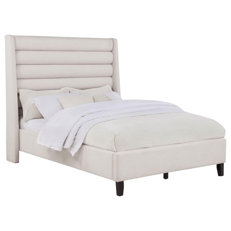 Leslie Upholstered Tufted Wingback Platform Bed
