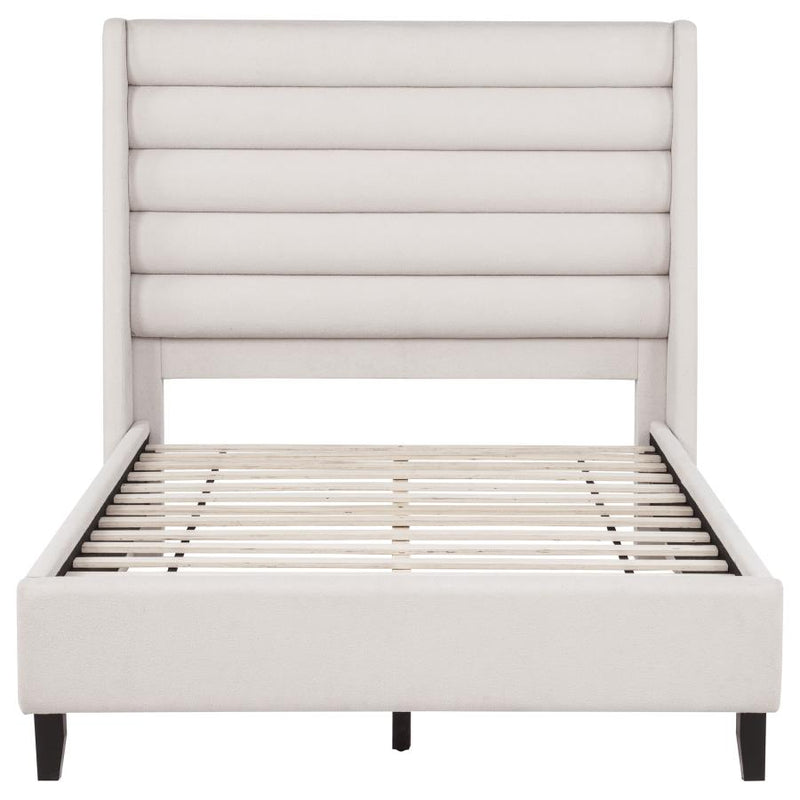 Leslie Upholstered Tufted Wingback Platform Bed