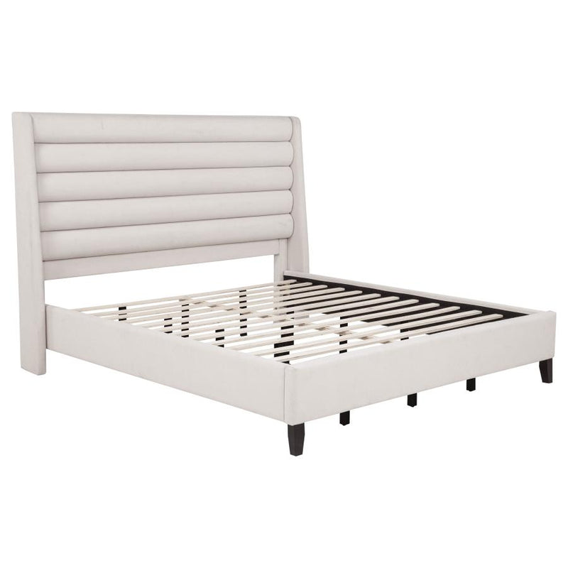 Leslie Upholstered Tufted Wingback Platform Bed