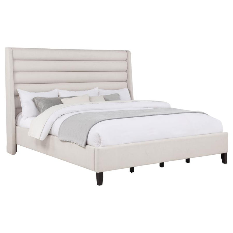 Leslie Upholstered Tufted Wingback Platform Bed