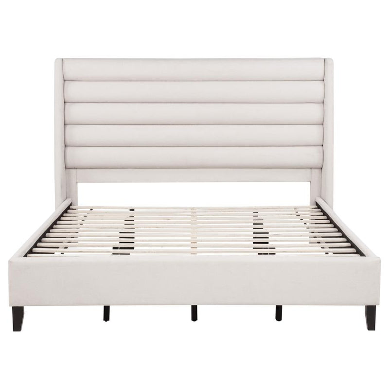Leslie Upholstered Tufted Wingback Platform Bed