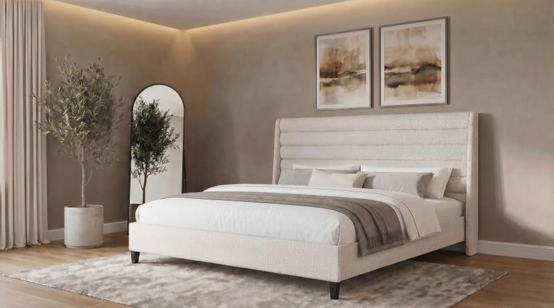 Leslie Upholstered Tufted Wingback Platform Bed