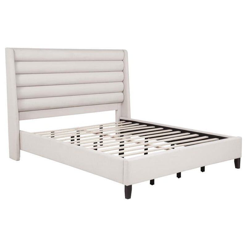Leslie Upholstered Tufted Wingback Platform Bed