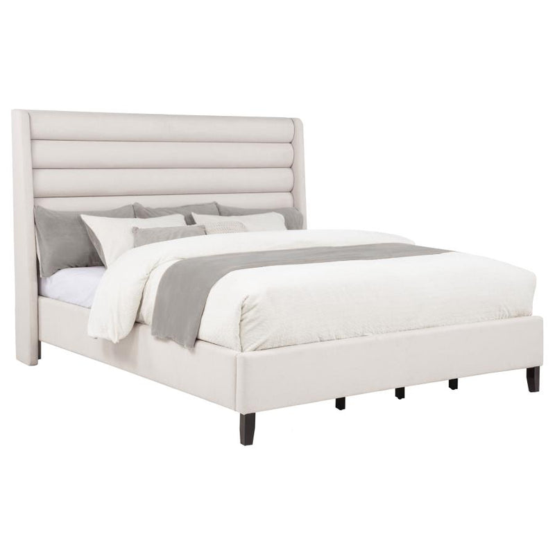 Leslie Upholstered Tufted Wingback Platform Bed