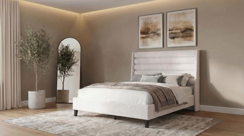 Leslie Upholstered Tufted Wingback Platform Bed