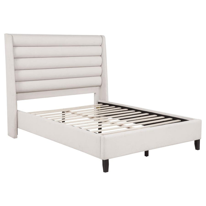 Leslie Upholstered Tufted Wingback Platform Bed