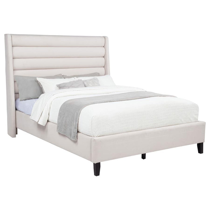 Leslie Upholstered Tufted Wingback Platform Bed