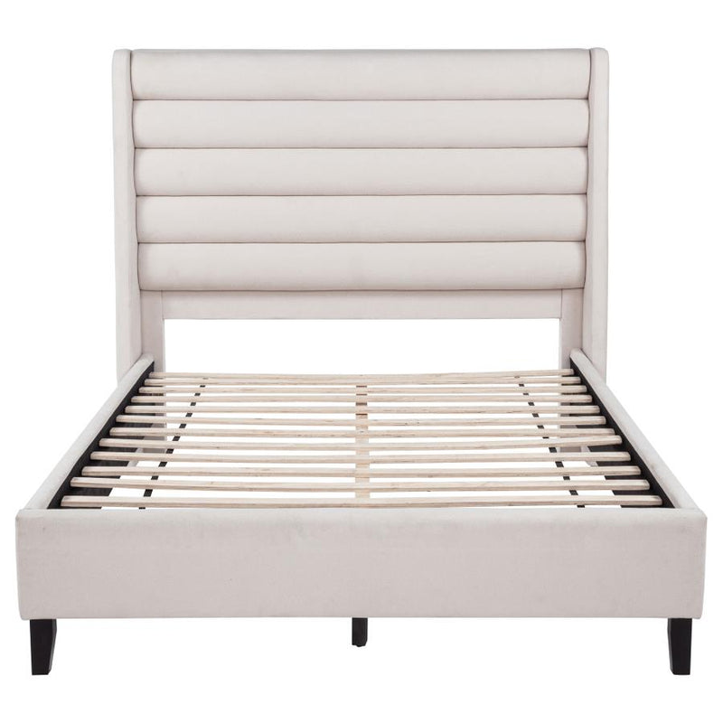 Leslie Upholstered Tufted Wingback Platform Bed