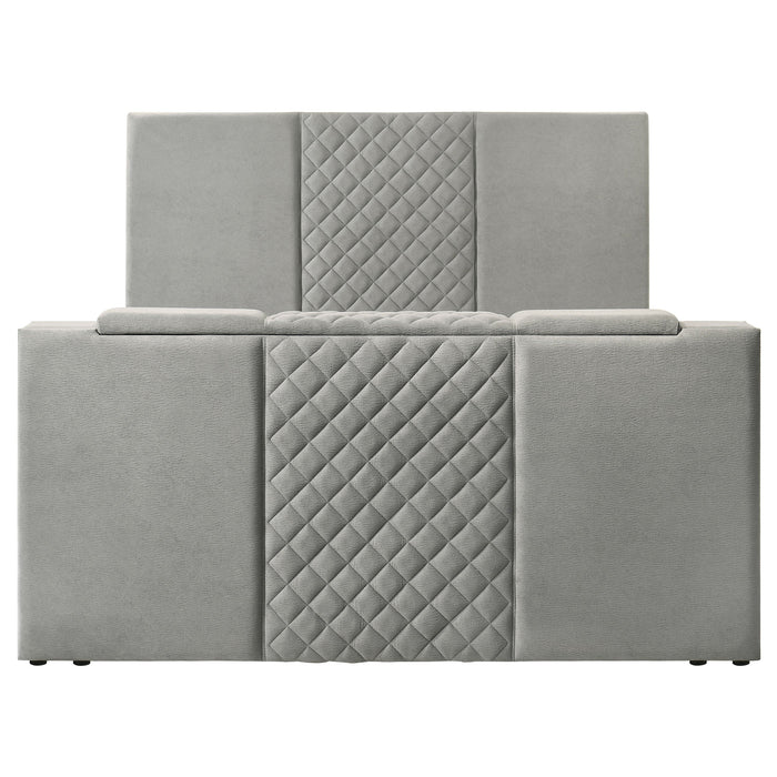 Tara 61-inch Upholstered Panel TV Bed Grey