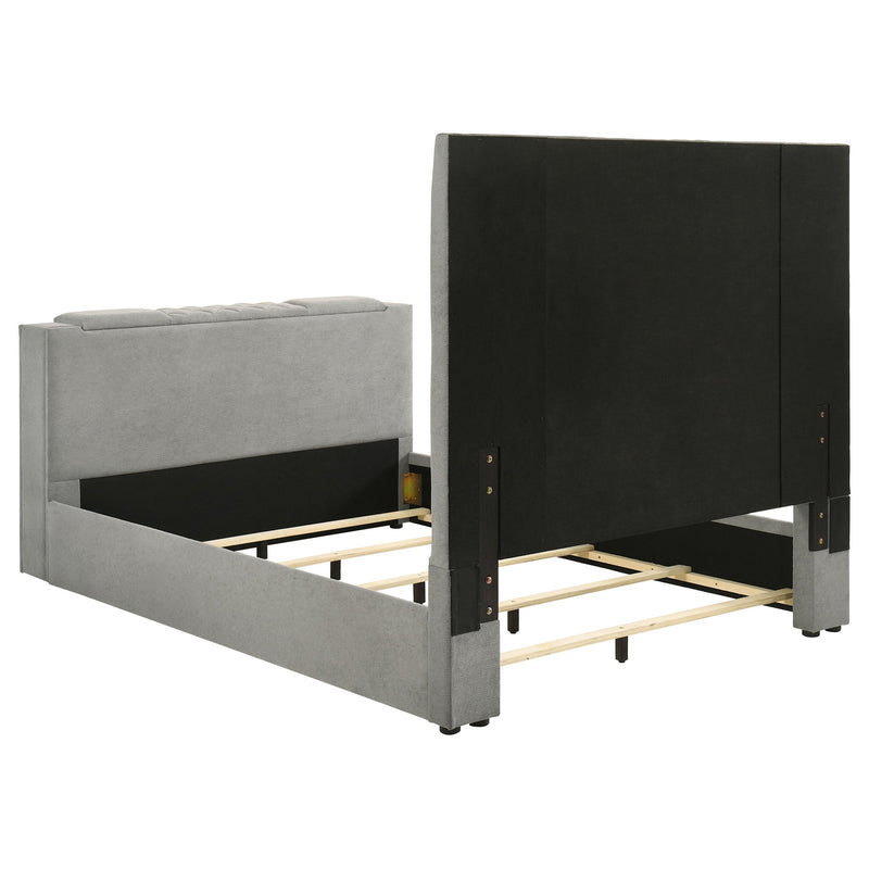 Tara 61-inch Upholstered Panel TV Bed Grey