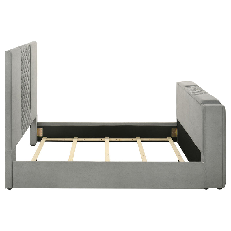 Tara 61-inch Upholstered Panel TV Bed Grey