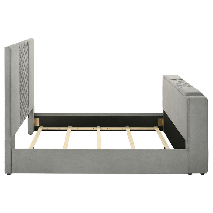 Tara 61-inch Upholstered Panel TV Bed Grey