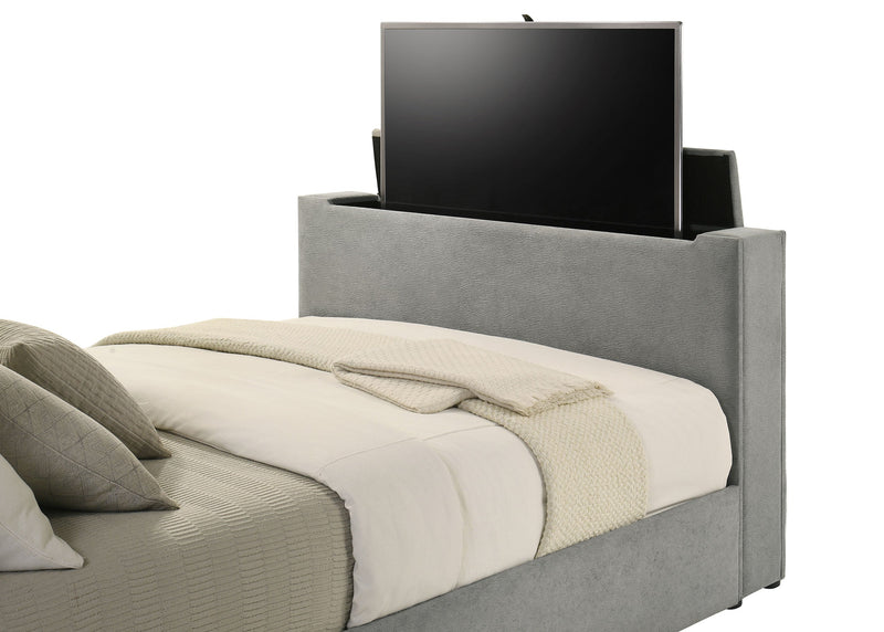 Tara 61-inch Upholstered Panel TV Bed Grey