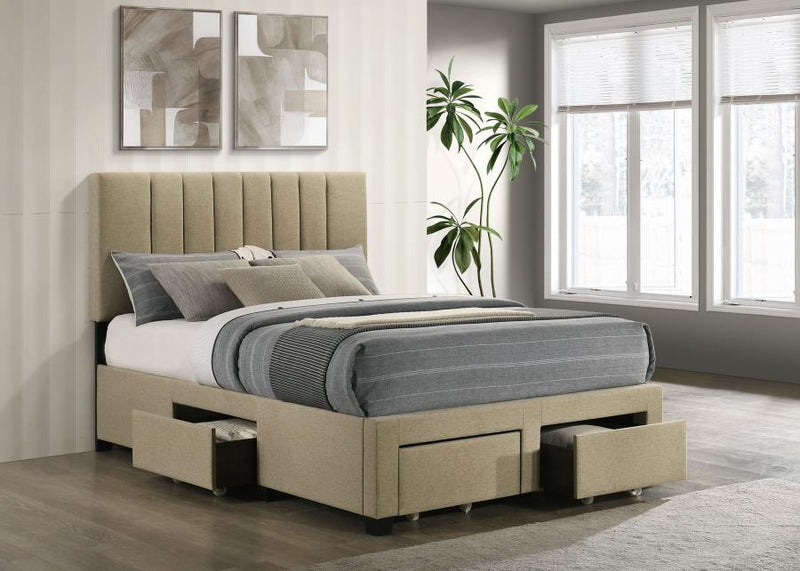 Wheatland 4-drawer Upholstered Storage Bed