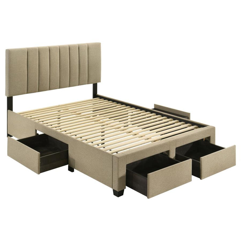 Wheatland 4-drawer Upholstered Storage Bed