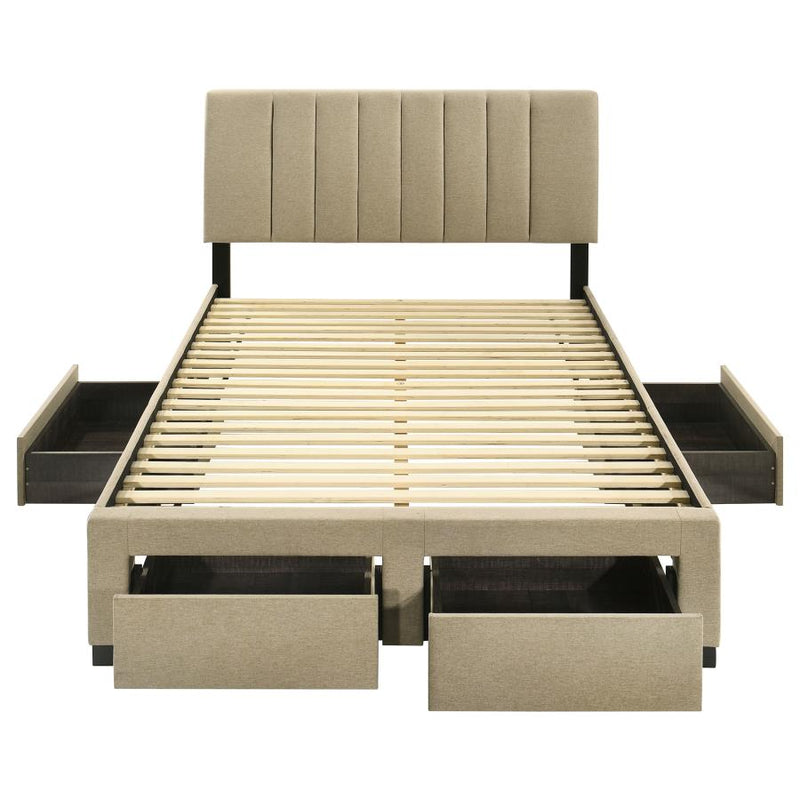 Wheatland 4-drawer Upholstered Storage Bed