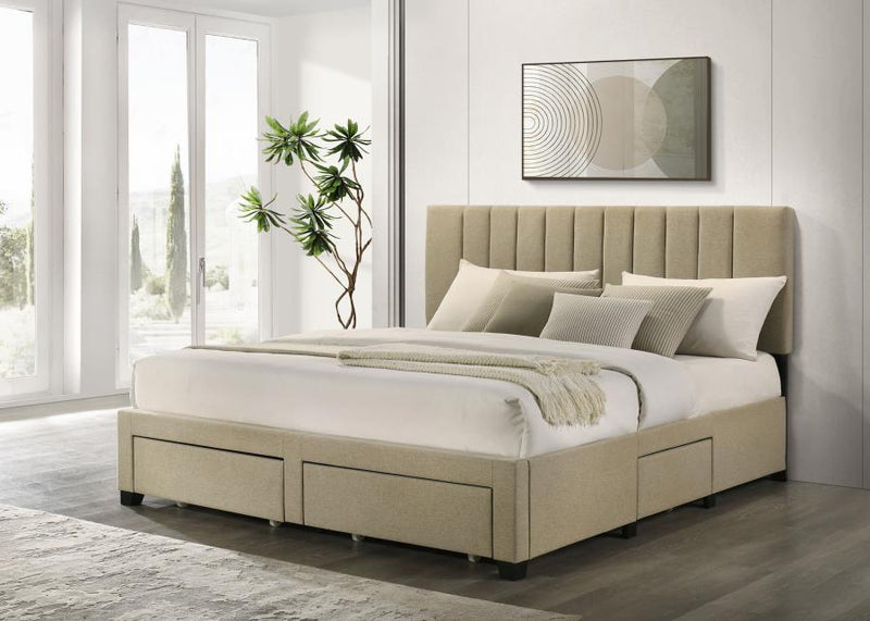 Wheatland 4-drawer Upholstered Storage Bed