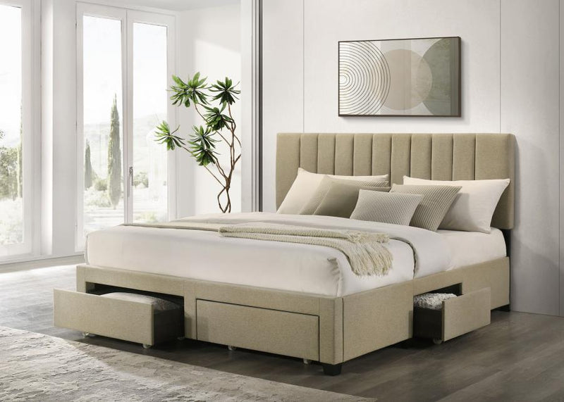 Wheatland 4-drawer Upholstered Storage Bed