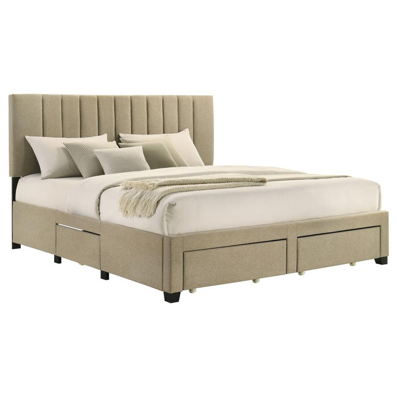 Wheatland 4-drawer Upholstered Storage Bed