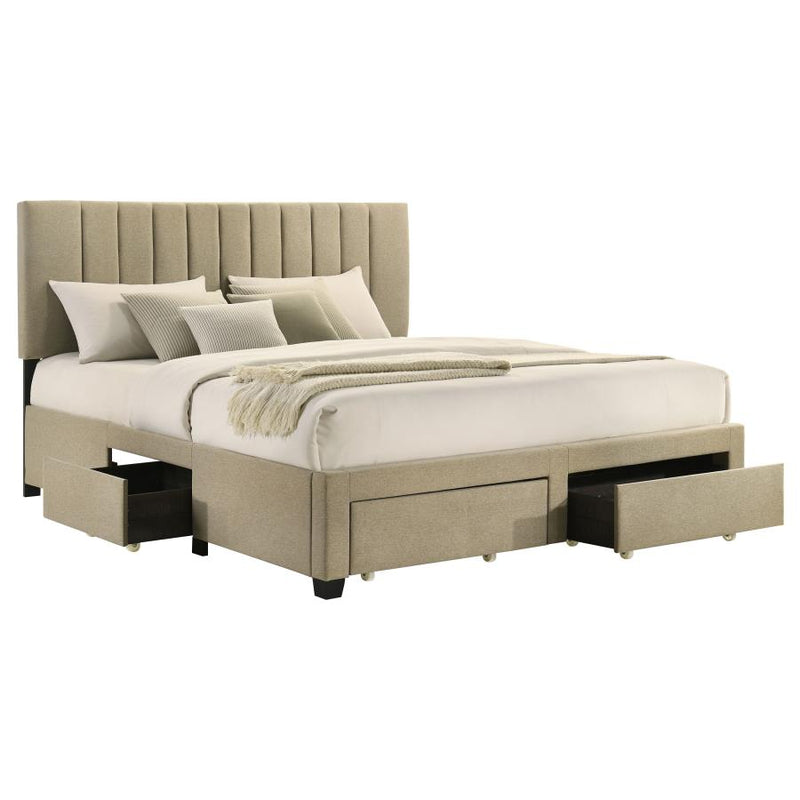 Wheatland 4-drawer Upholstered Storage Bed