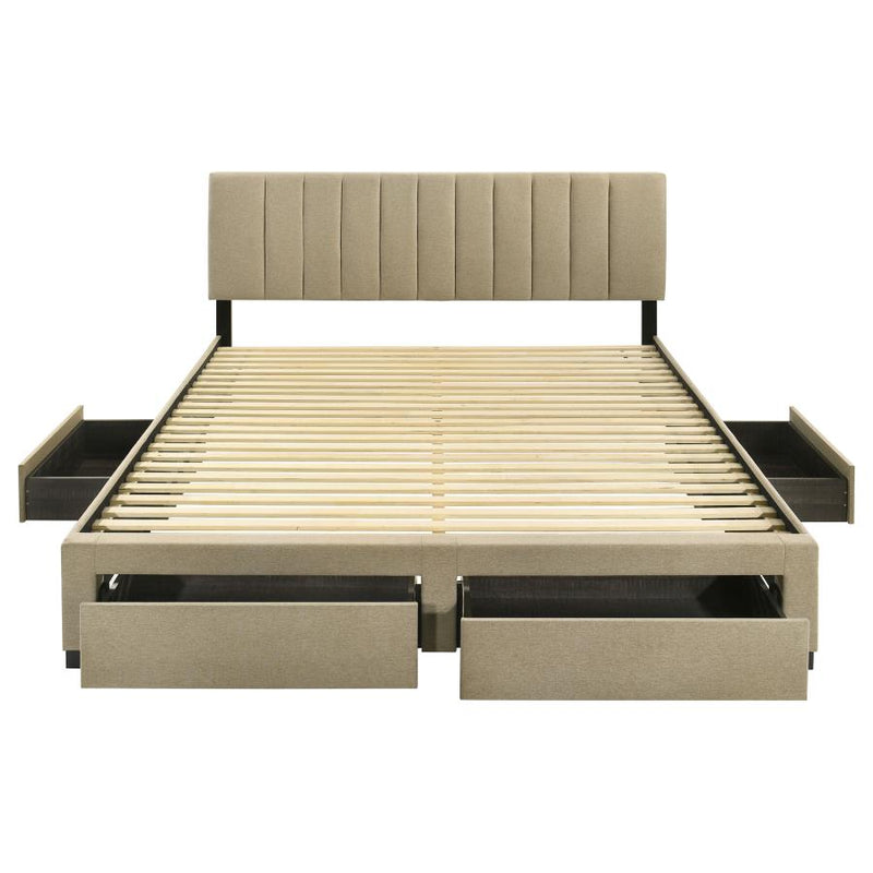 Wheatland 4-drawer Upholstered Storage Bed