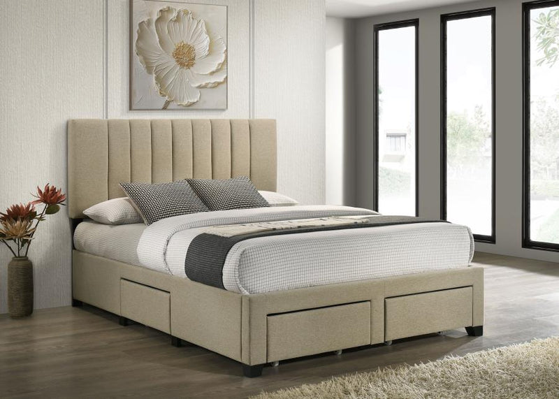 Wheatland 4-drawer Upholstered Storage Bed