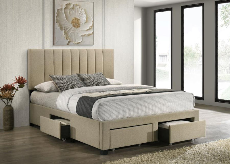 Wheatland 4-drawer Upholstered Storage Bed
