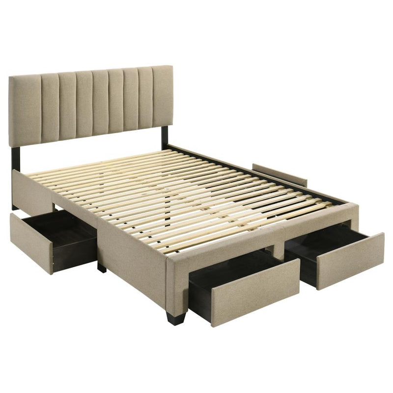 Wheatland 4-drawer Upholstered Storage Bed