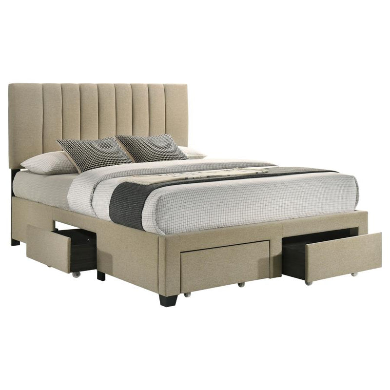 Wheatland 4-drawer Upholstered Storage Bed