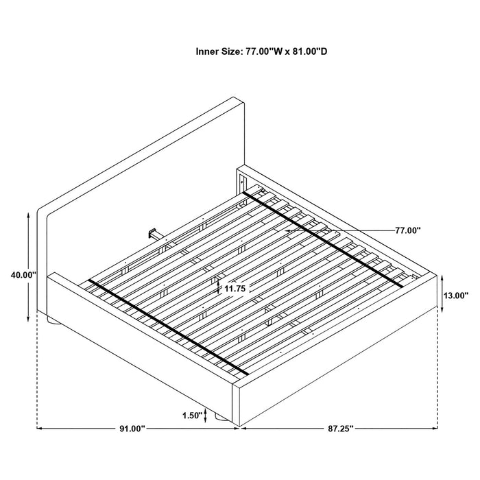 Gregory Upholstered Platform Bed Graphite