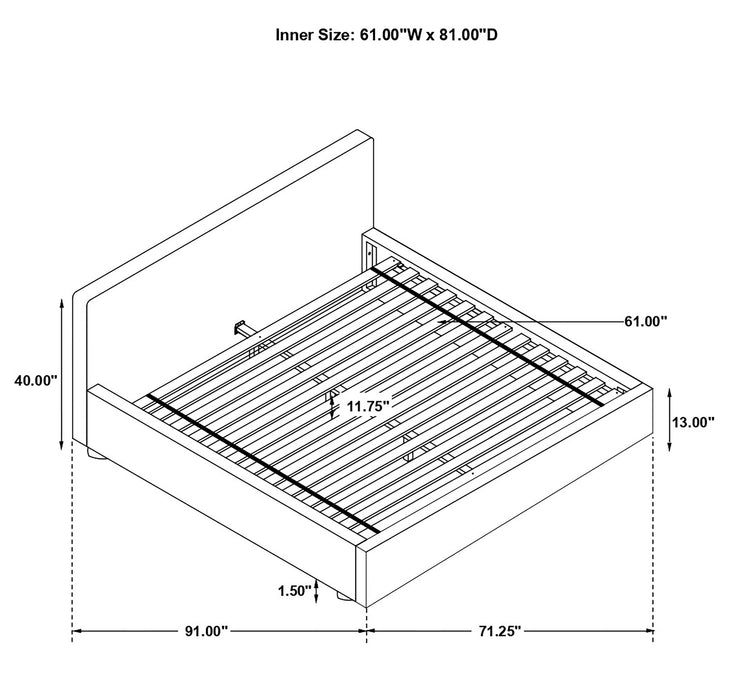 Gregory Upholstered Platform Bed Graphite