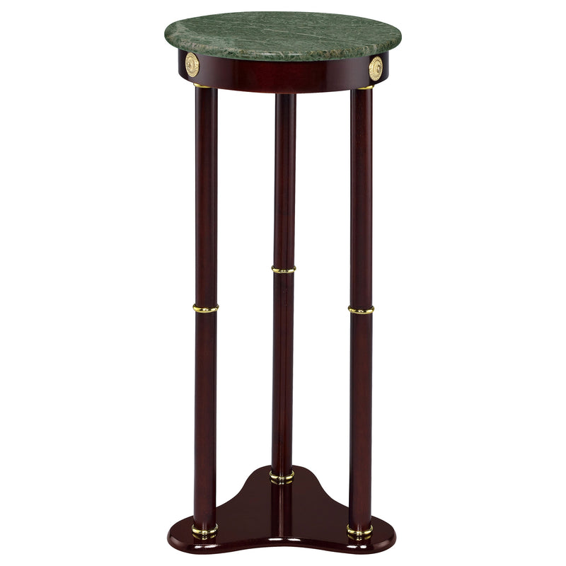 Soporte para plantas redondo con tapa de mármol Edite Merlot