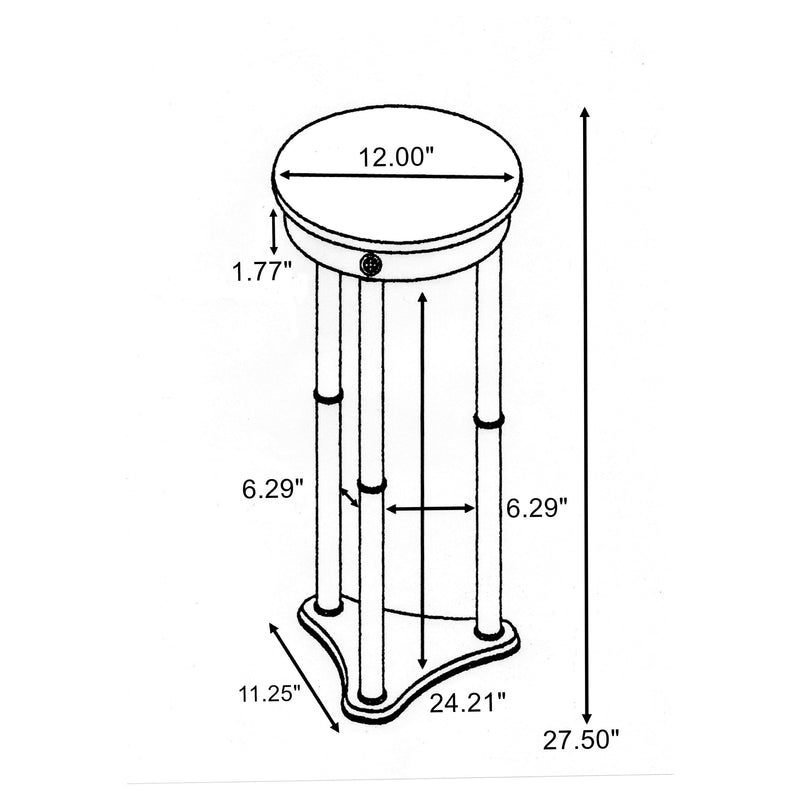 Soporte para plantas redondo con tapa de mármol Edite Merlot
