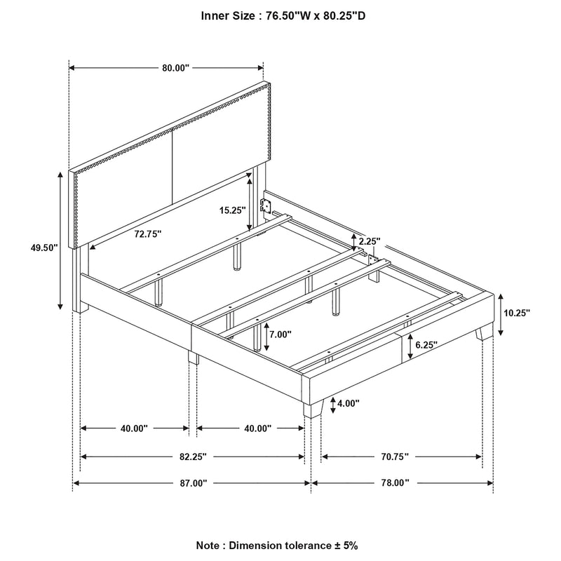Cama Boyd tapizada con paneles