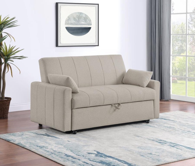 Sofá cama Portland tapizado en bouclé