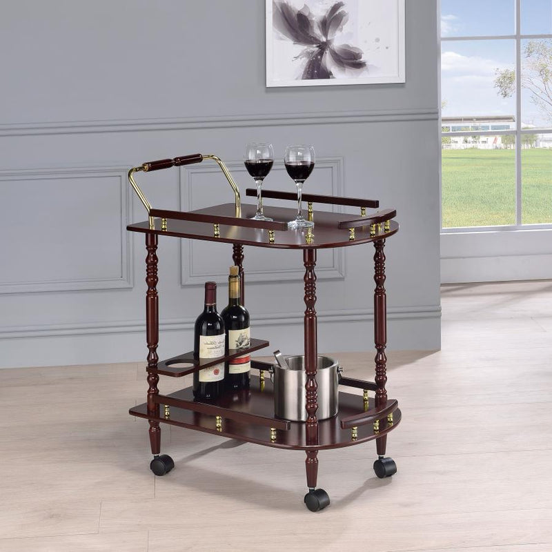Palmer 2-tier Rectangular Wood Bar Cart