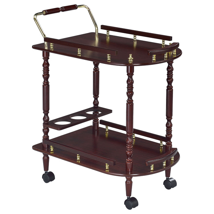 Palmer 2-tier Serving Cart Merlot and Brass