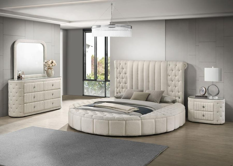 Juego de dormitorio tapizado Sonya Color marfil