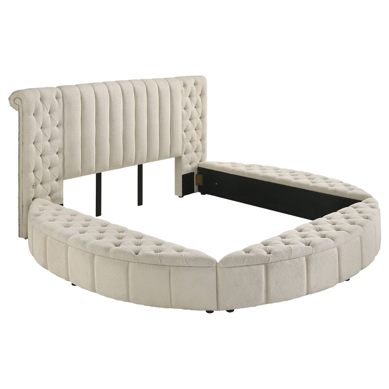 Juego de dormitorio tapizado Sonya Color marfil