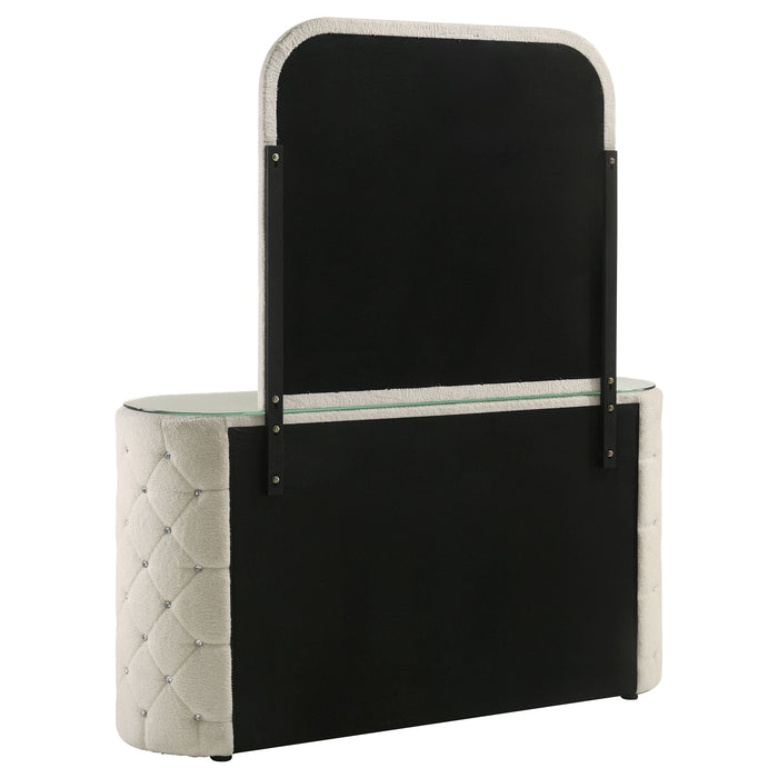 Sonya 6-drawer Upholstered Bedroom Dresser with Mirror Ivory