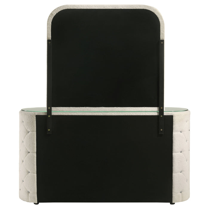 Sonya 6-drawer Upholstered Bedroom Dresser with Mirror Ivory