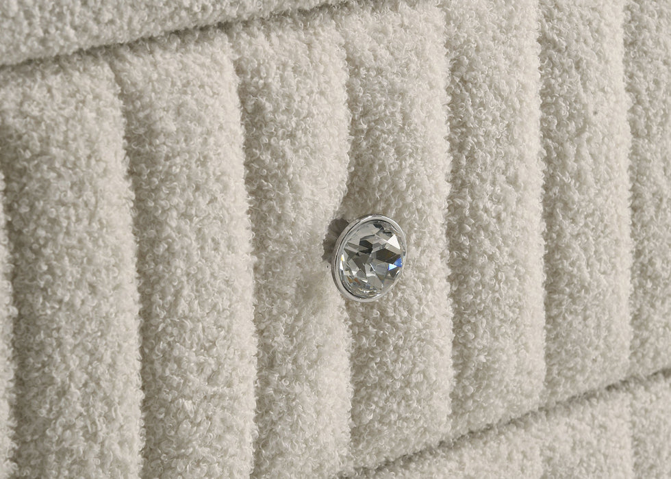 Sonya 6-drawer Upholstered Bedroom Dresser with Mirror Ivory