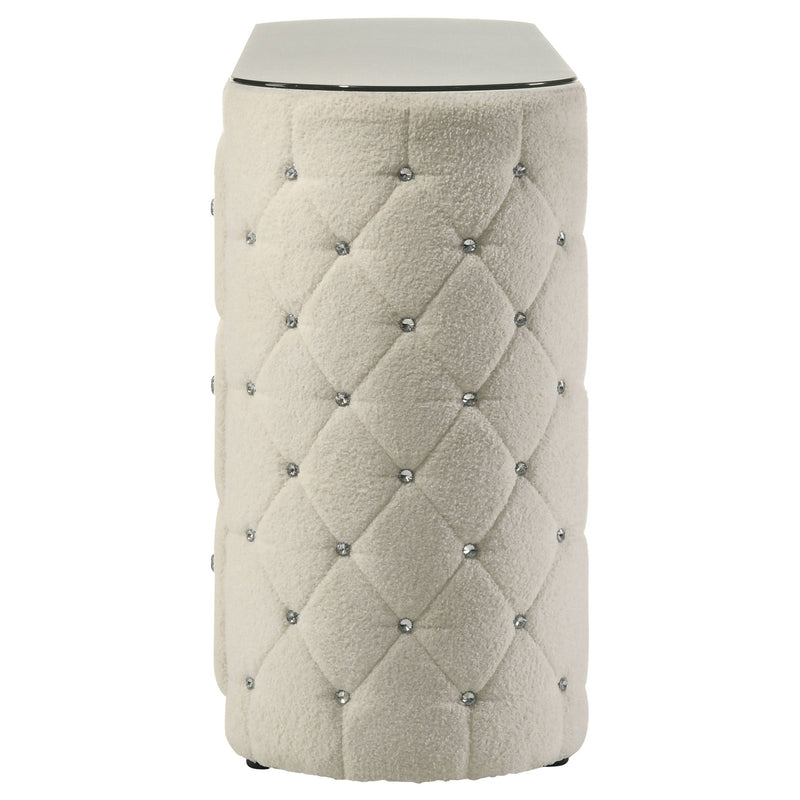 Cómoda de dormitorio tapizada de 6 cajones Sonya color marfil