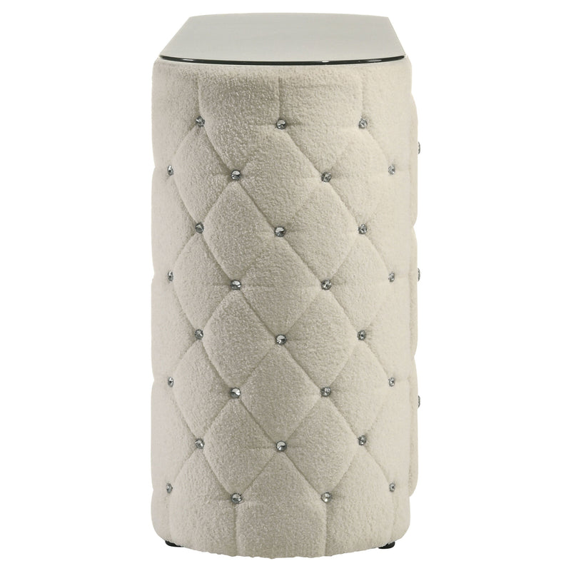 Cómoda de dormitorio tapizada de 6 cajones Sonya color marfil