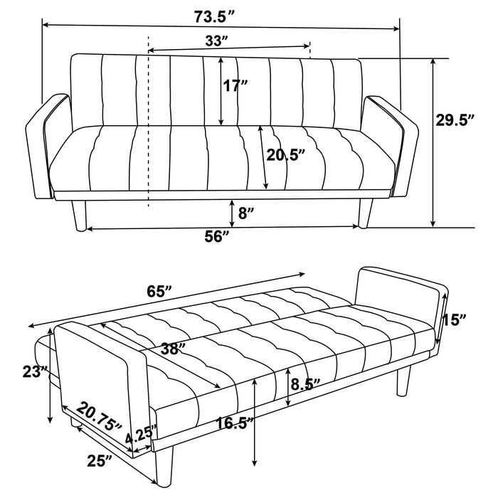 Sommer Tufted Sofa Bed Grey